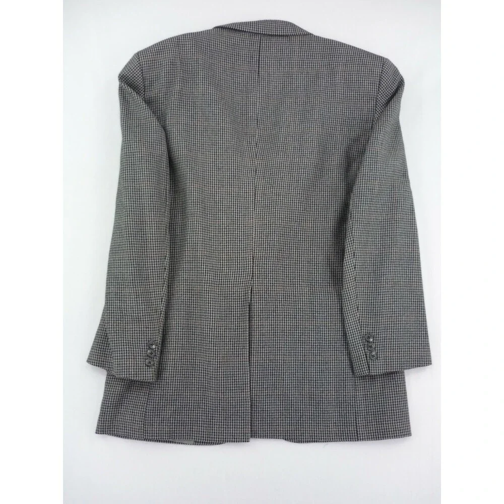 Burberrys Mens Houndstooth Sport Coat Suit Jacket 100% Wool Size 42-44 USA